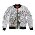 Australia Opossum Bomber Jacket Aboriginal Art Gumtree Blossoms Grunge - Aussie Hoodie