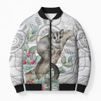 Australia Opossum Bomber Puffer Jacket Aboriginal Art Gumtree Blossoms Grunge - Aussie Hoodie