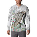 Australia Opossum Button Sweatshirt Aboriginal Art Gumtree Blossoms Grunge - Aussie Hoodie