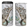 Australia Opossum 4 in 1 Can Cooler Tumbler Aboriginal Art Gumtree Blossoms Grunge - Aussie Hoodie