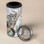 Australia Opossum 4 in 1 Can Cooler Tumbler Aboriginal Art Gumtree Blossoms Grunge - Aussie Hoodie