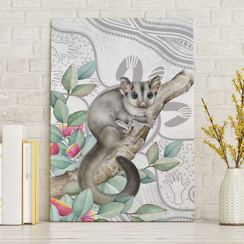 Australia Opossum Canvas Wall Art Aboriginal Art Gumtree Blossoms Grunge - Aussie Hoodie