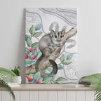 Australia Opossum Canvas Wall Art Aboriginal Art Gumtree Blossoms Grunge - Aussie Hoodie