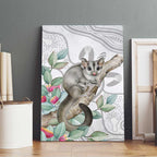 Australia Opossum Canvas Wall Art Aboriginal Art Gumtree Blossoms Grunge - Aussie Hoodie