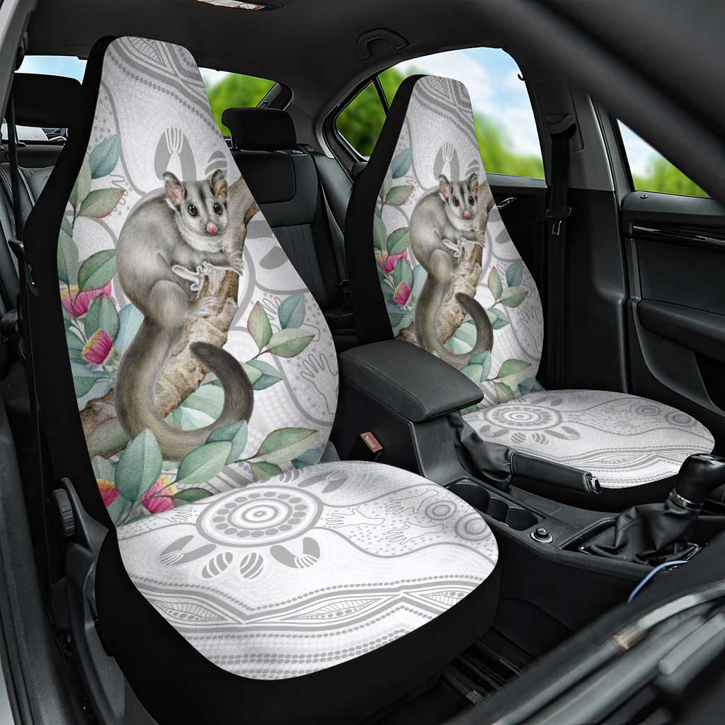 Australia Opossum Car Seat Cover Aboriginal Art Gumtree Blossoms Grunge - Aussie Hoodie