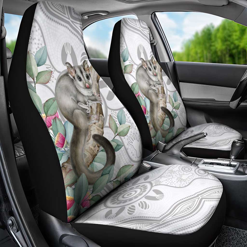 Australia Opossum Car Seat Cover Aboriginal Art Gumtree Blossoms Grunge - Aussie Hoodie