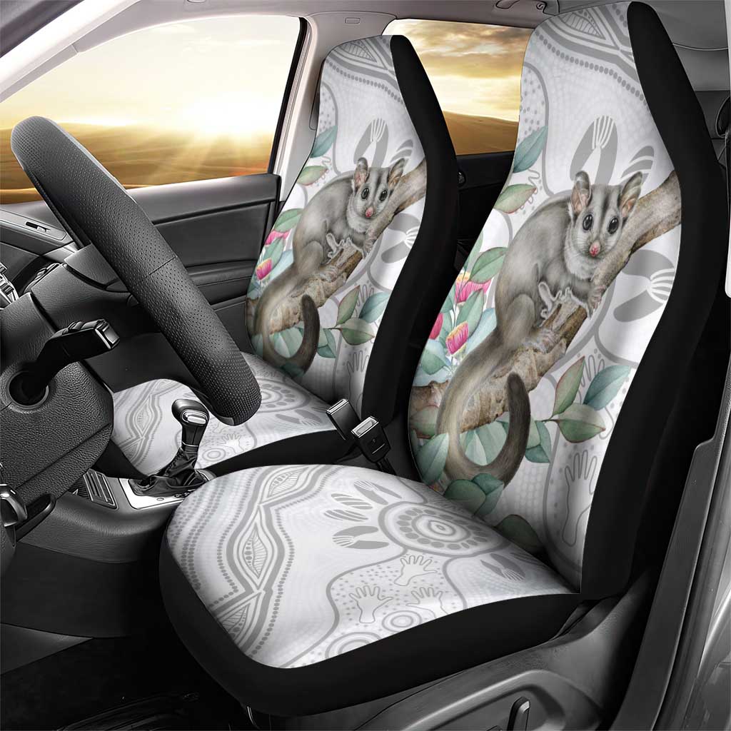 Australia Opossum Car Seat Cover Aboriginal Art Gumtree Blossoms Grunge - Aussie Hoodie