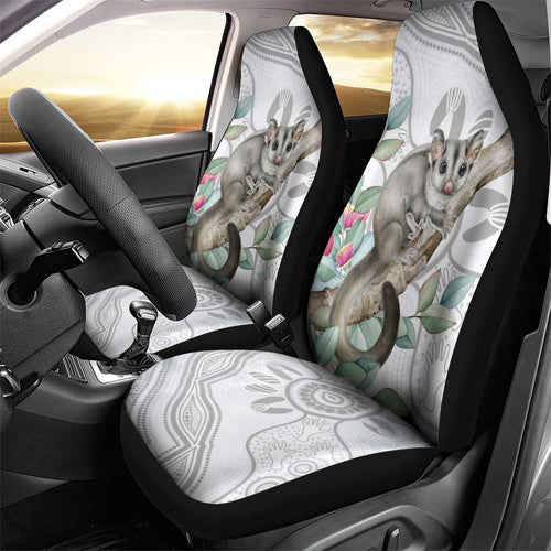 Australia Opossum Car Seat Cover Aboriginal Art Gumtree Blossoms Grunge - Aussie Hoodie