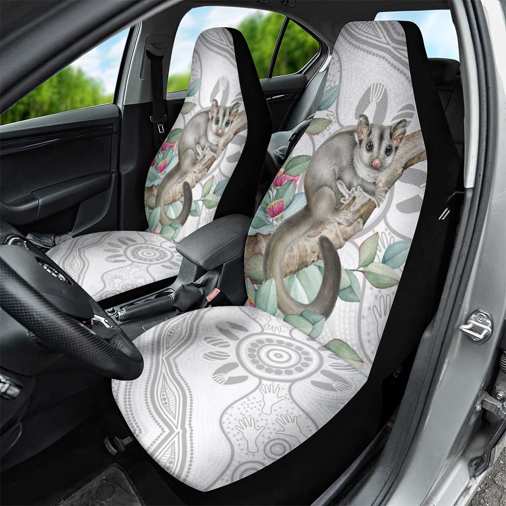 Australia Opossum Car Seat Cover Aboriginal Art Gumtree Blossoms Grunge - Aussie Hoodie