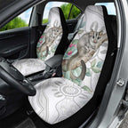 Australia Opossum Car Seat Cover Aboriginal Art Gumtree Blossoms Grunge - Aussie Hoodie