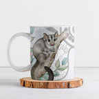 Australia Opossum Ceramic Mug Aboriginal Art Gumtree Blossoms Grunge - Aussie Hoodie