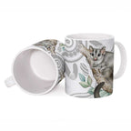 Australia Opossum Ceramic Mug Aboriginal Art Gumtree Blossoms Grunge - Aussie Hoodie