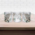 Australia Opossum Ceramic Mug Aboriginal Art Gumtree Blossoms Grunge - Aussie Hoodie