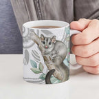 Australia Opossum Ceramic Mug Aboriginal Art Gumtree Blossoms Grunge - Aussie Hoodie