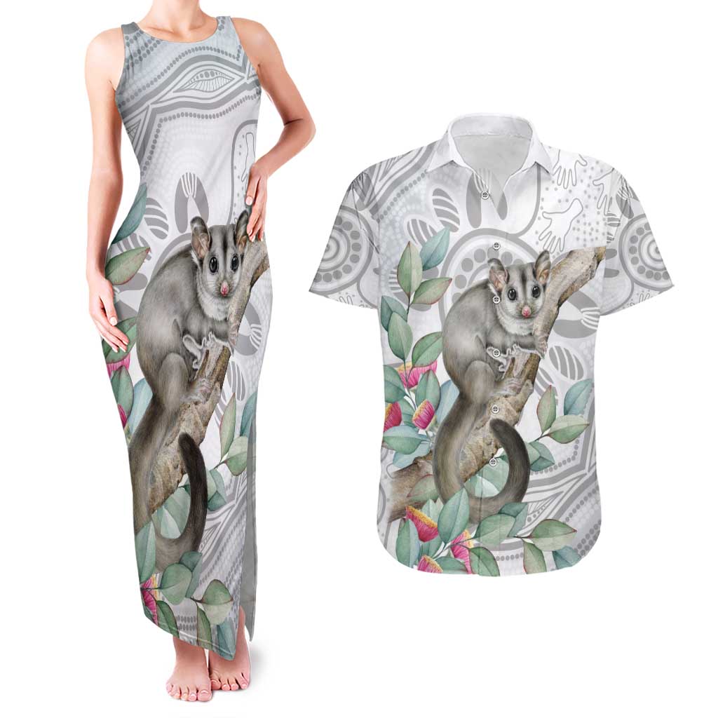 Australia Opossum Couples Matching Tank Maxi Dress and Hawaiian Shirt Aboriginal Art Gumtree Blossoms Grunge - Aussie Hoodie