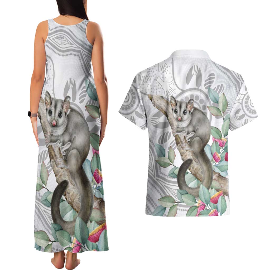 Australia Opossum Couples Matching Tank Maxi Dress and Hawaiian Shirt Aboriginal Art Gumtree Blossoms Grunge - Aussie Hoodie
