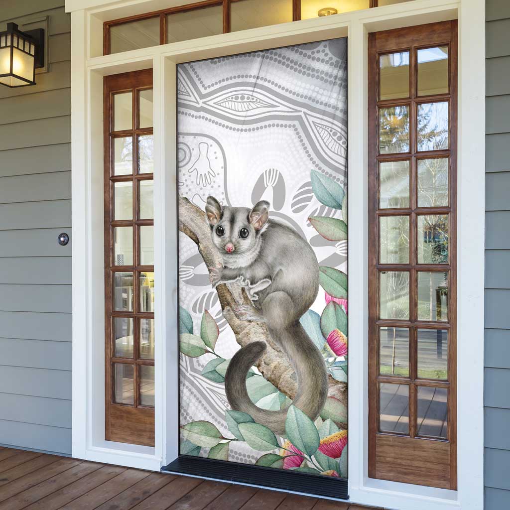 Australia Opossum Door Cover Aboriginal Art Gumtree Blossoms Grunge - Aussie Hoodie