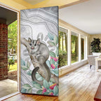 Australia Opossum Door Cover Aboriginal Art Gumtree Blossoms Grunge - Aussie Hoodie