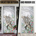 Australia Opossum Door Cover Aboriginal Art Gumtree Blossoms Grunge - Aussie Hoodie