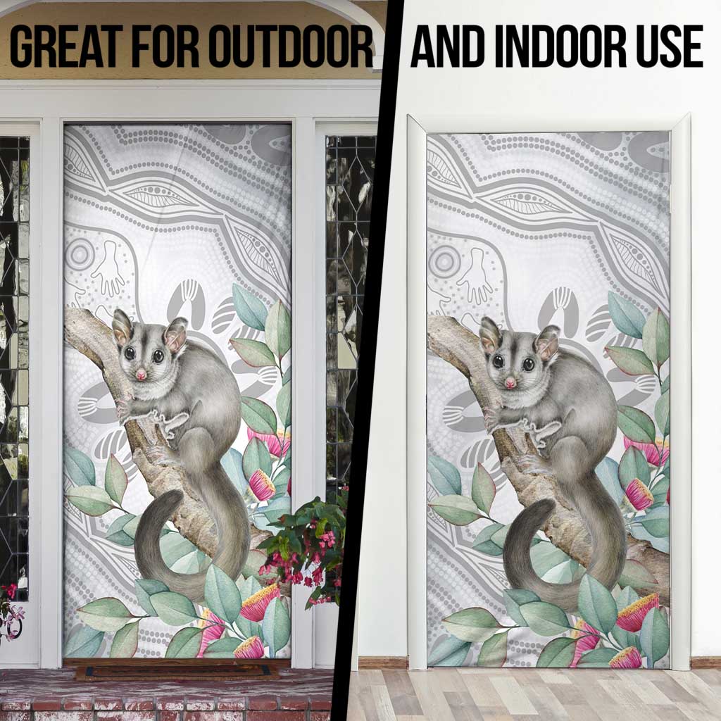 Australia Opossum Door Cover Aboriginal Art Gumtree Blossoms Grunge - Aussie Hoodie