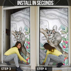 Australia Opossum Door Cover Aboriginal Art Gumtree Blossoms Grunge - Aussie Hoodie