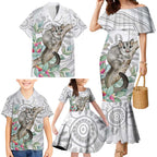 Australia Opossum Family Matching Mermaid Dress and Hawaiian Shirt Aboriginal Art Gumtree Blossoms Grunge - Aussie Hoodie