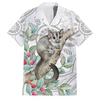 Australia Opossum Family Matching Off The Shoulder Long Sleeve Dress and Hawaiian Shirt Aboriginal Art Gumtree Blossoms Grunge - Aussie Hoodie