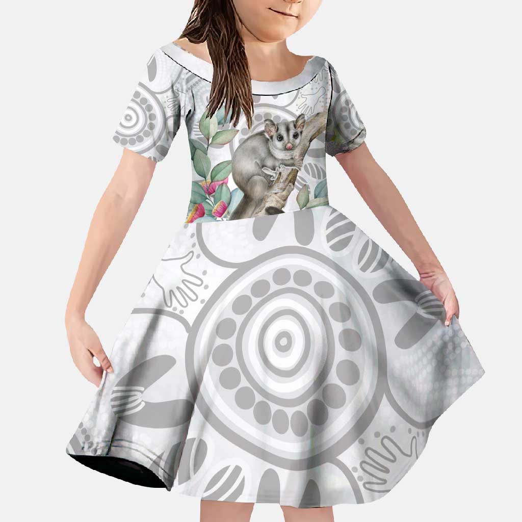 Australia Opossum Family Matching Off Shoulder Maxi Dress and Hawaiian Shirt Aboriginal Art Gumtree Blossoms Grunge - Aussie Hoodie
