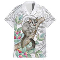 Australia Opossum Family Matching Off Shoulder Maxi Dress and Hawaiian Shirt Aboriginal Art Gumtree Blossoms Grunge - Aussie Hoodie