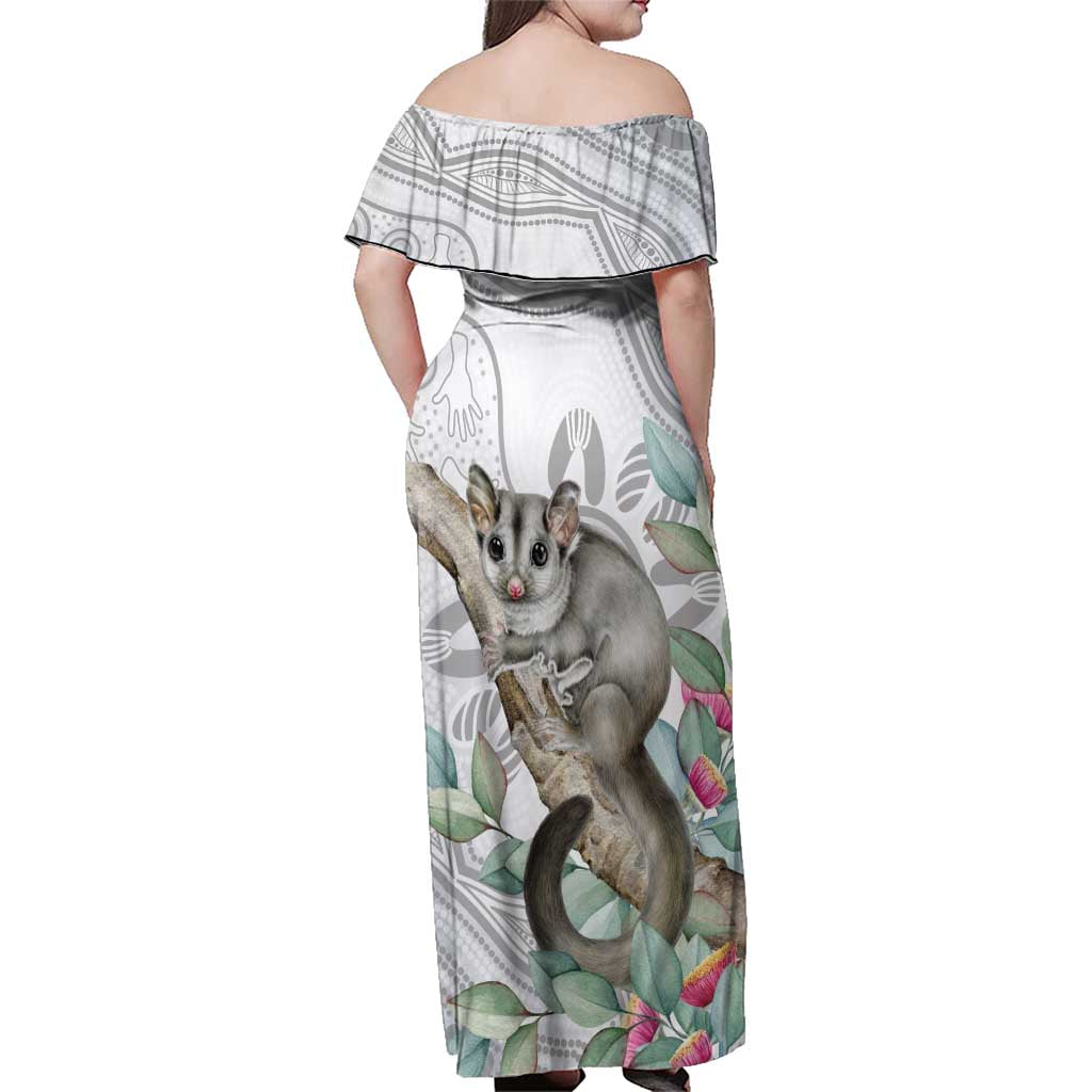 Australia Opossum Family Matching Off Shoulder Maxi Dress and Hawaiian Shirt Aboriginal Art Gumtree Blossoms Grunge - Aussie Hoodie