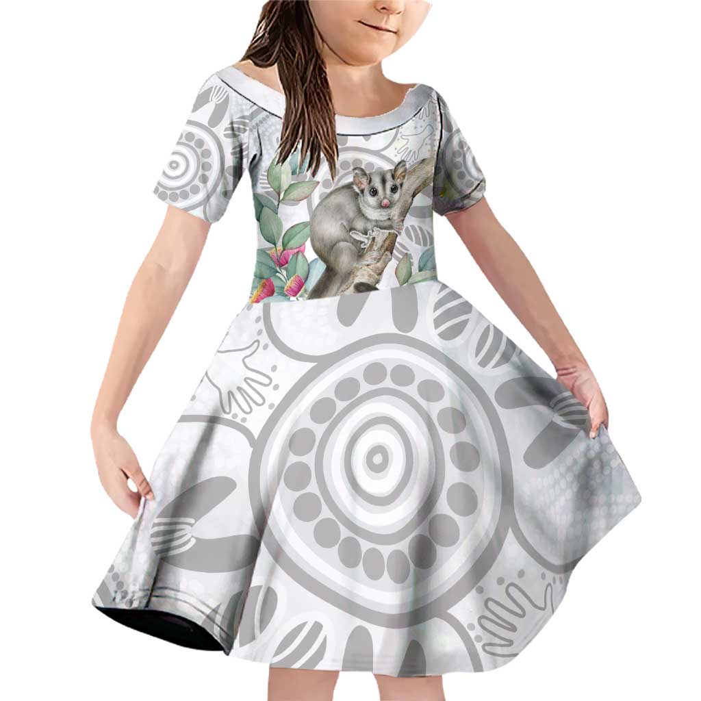 Australia Opossum Family Matching Off Shoulder Short Dress and Hawaiian Shirt Aboriginal Art Gumtree Blossoms Grunge - Aussie Hoodie