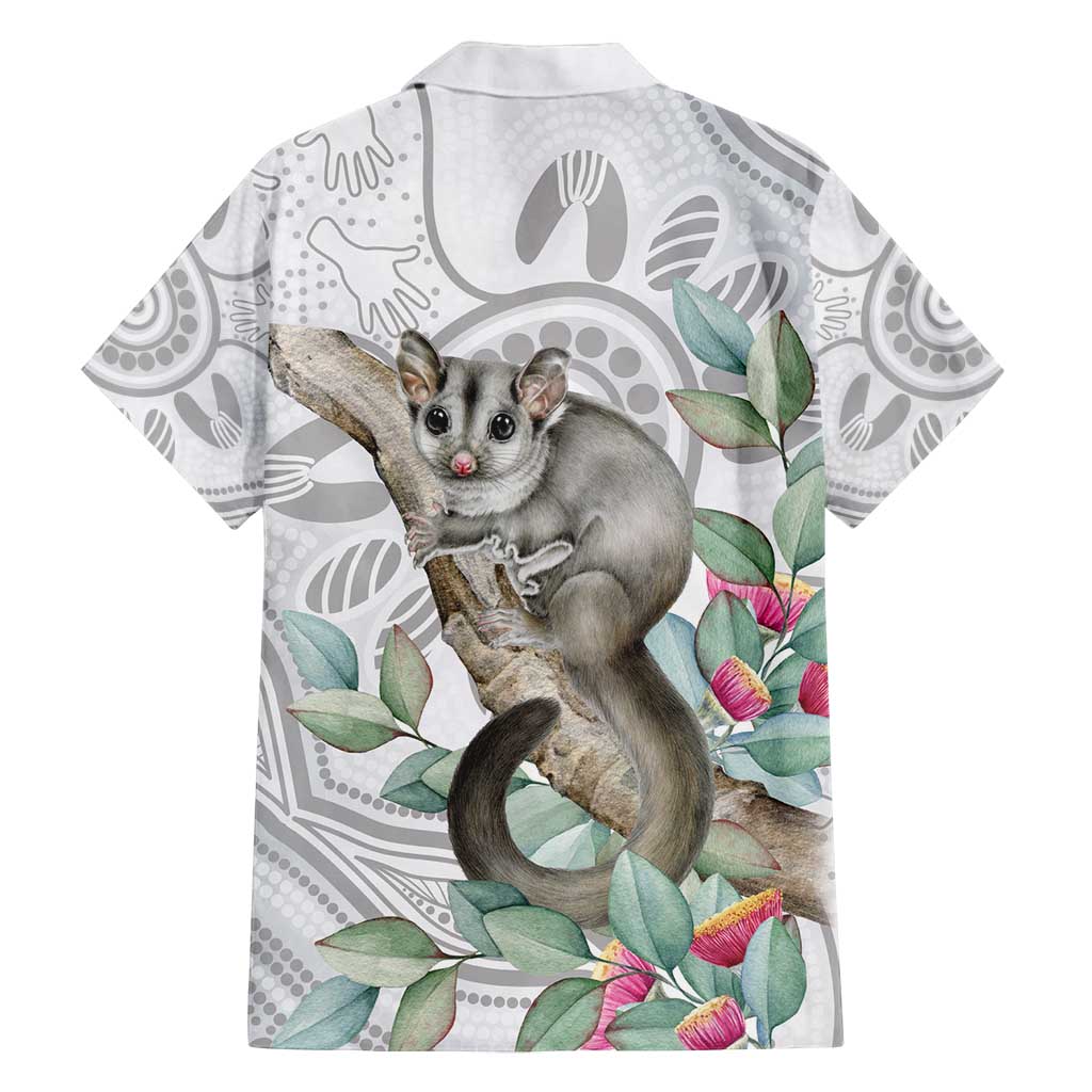 Australia Opossum Family Matching Off Shoulder Short Dress and Hawaiian Shirt Aboriginal Art Gumtree Blossoms Grunge - Aussie Hoodie