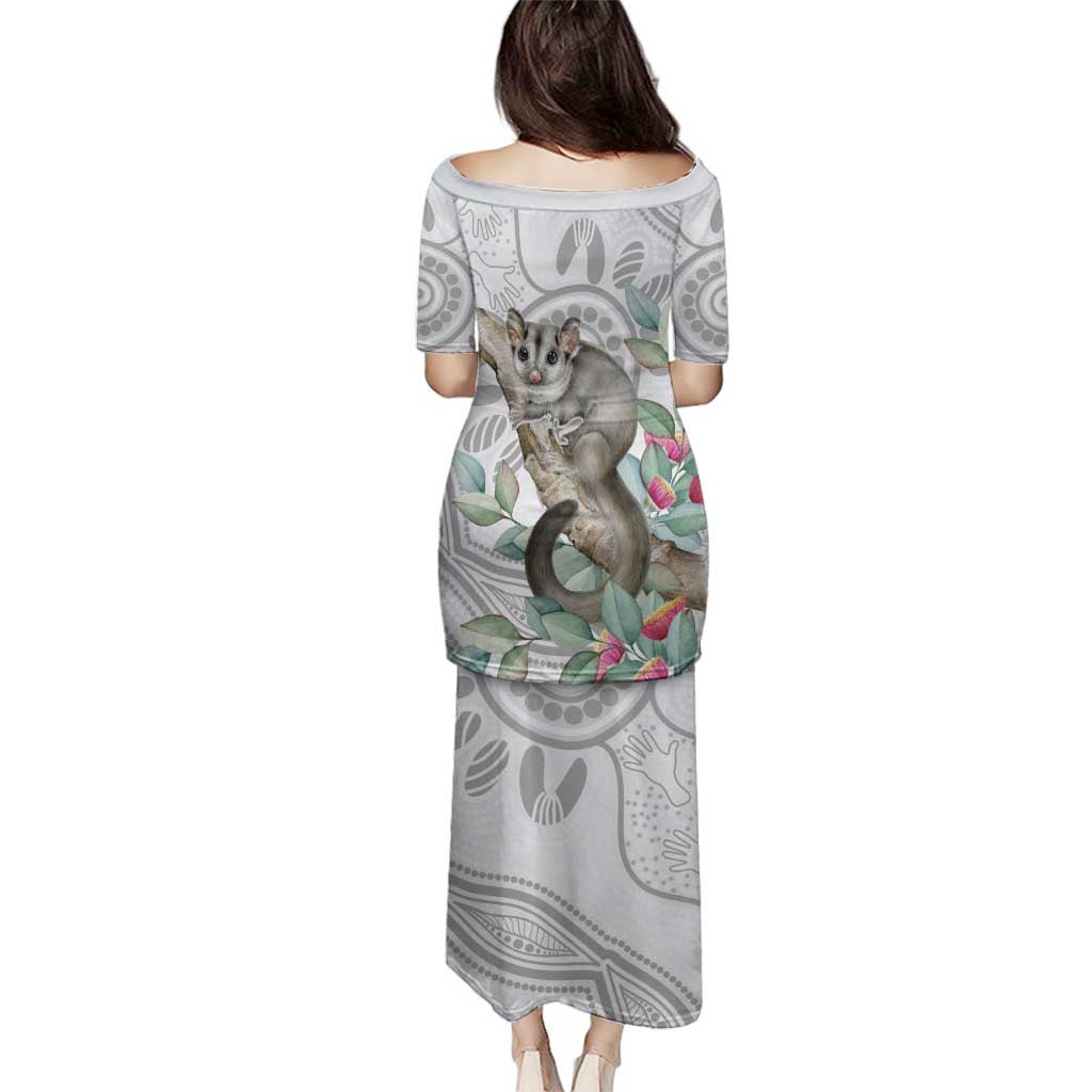 Australia Opossum Family Matching Puletasi and Hawaiian Shirt Aboriginal Art Gumtree Blossoms Grunge - Aussie Hoodie