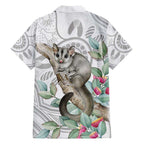 Australia Opossum Family Matching Summer Maxi Dress and Hawaiian Shirt Aboriginal Art Gumtree Blossoms Grunge - Aussie Hoodie