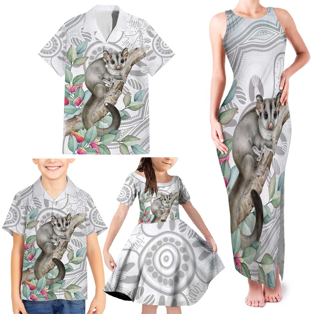 Australia Opossum Family Matching Tank Maxi Dress and Hawaiian Shirt Aboriginal Art Gumtree Blossoms Grunge - Aussie Hoodie