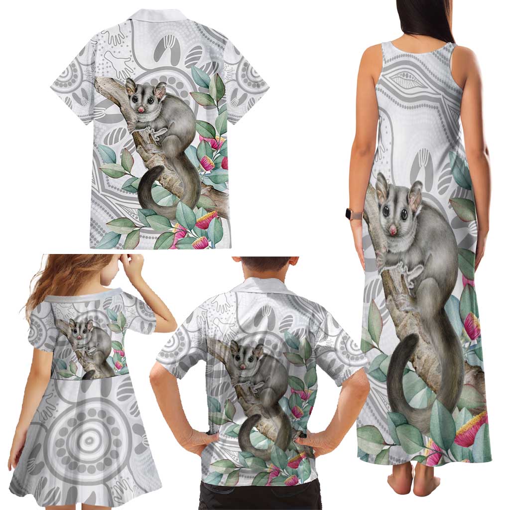Australia Opossum Family Matching Tank Maxi Dress and Hawaiian Shirt Aboriginal Art Gumtree Blossoms Grunge - Aussie Hoodie