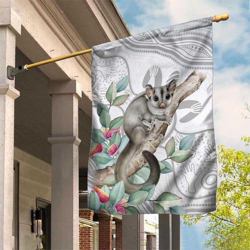 Australia Opossum Garden Flag Aboriginal Art Gumtree Blossoms Grunge - Aussie Hoodie
