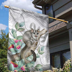 Australia Opossum Garden Flag Aboriginal Art Gumtree Blossoms Grunge - Aussie Hoodie