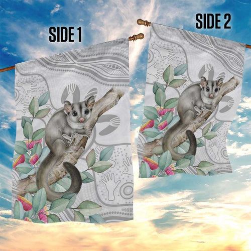 Australia Opossum Garden Flag Aboriginal Art Gumtree Blossoms Grunge - Aussie Hoodie
