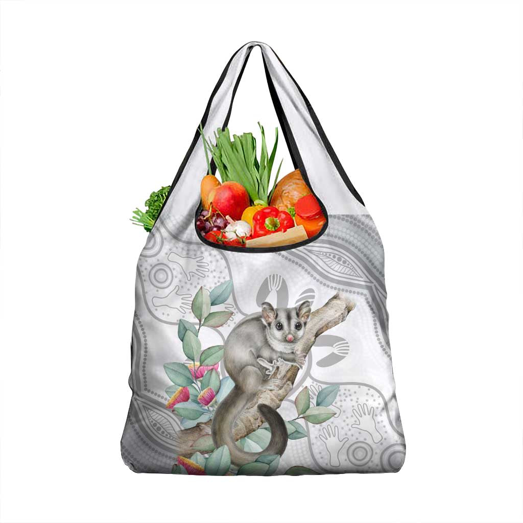 Australia Opossum Grocery Bag Aboriginal Art Gumtree Blossoms Grunge - Aussie Hoodie