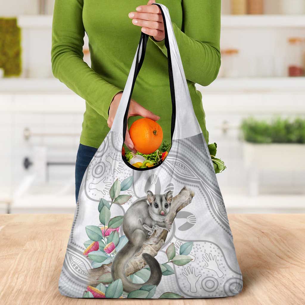 Australia Opossum Grocery Bag Aboriginal Art Gumtree Blossoms Grunge - Aussie Hoodie