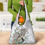 Australia Opossum Grocery Bag Aboriginal Art Gumtree Blossoms Grunge - Aussie Hoodie