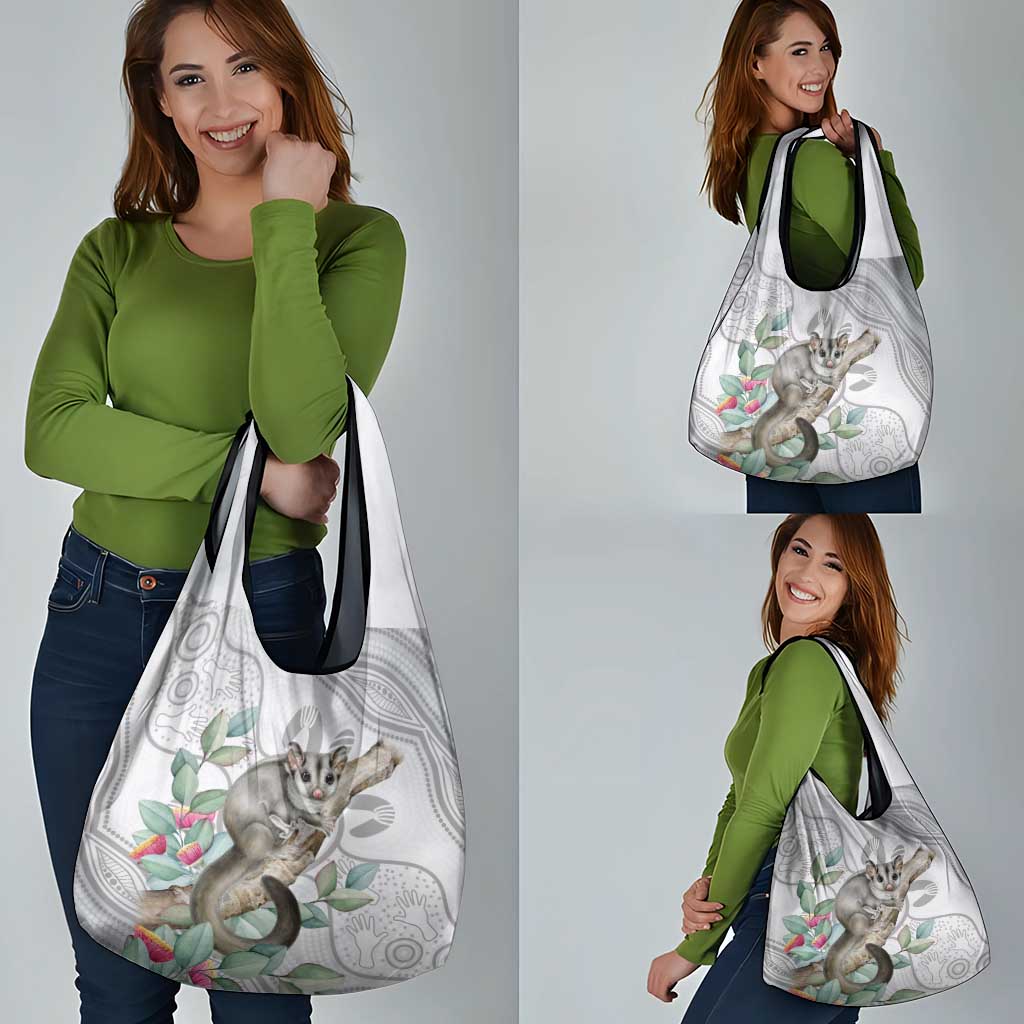 Australia Opossum Grocery Bag Aboriginal Art Gumtree Blossoms Grunge - Aussie Hoodie