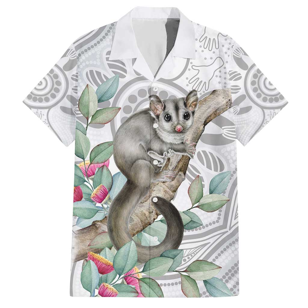 Australia Opossum Hawaiian Shirt Aboriginal Art Gumtree Blossoms Grunge - Aussie Hoodie