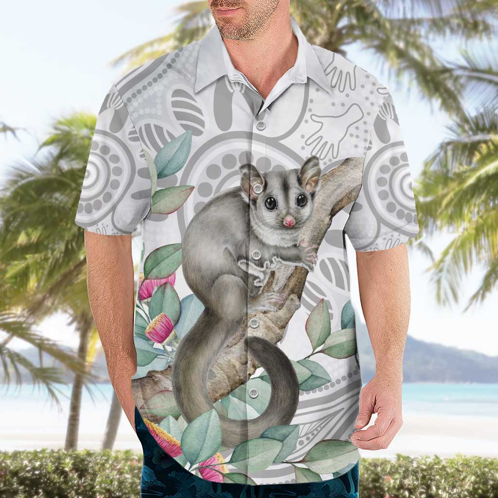 Australia Opossum Hawaiian Shirt Aboriginal Art Gumtree Blossoms Grunge - Aussie Hoodie