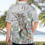 Australia Opossum Hawaiian Shirt Aboriginal Art Gumtree Blossoms Grunge - Aussie Hoodie