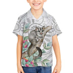 Australia Opossum Hawaiian Shirt Aboriginal Art Gumtree Blossoms Grunge - Aussie Hoodie