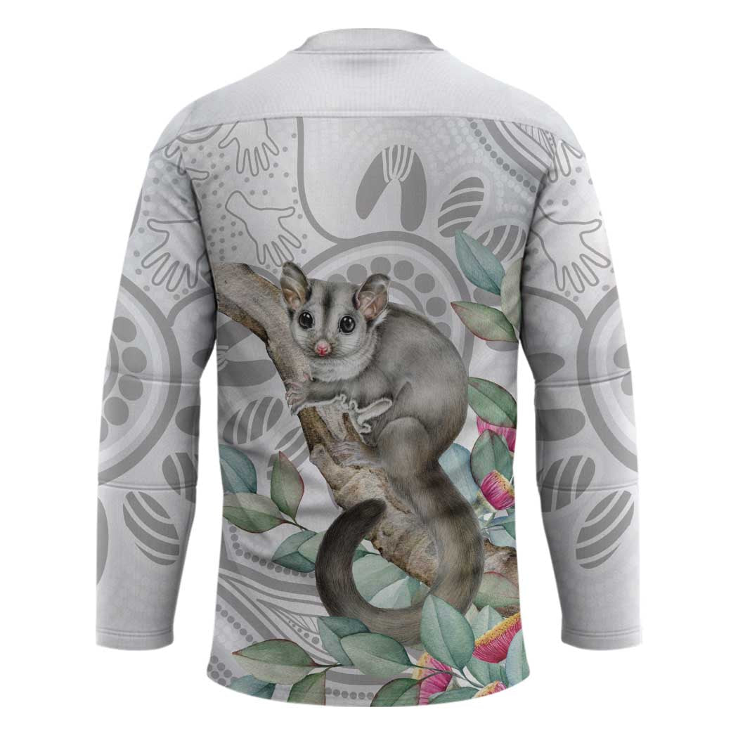 Australia Opossum Hockey Jersey Aboriginal Art Gumtree Blossoms Grunge - Aussie Hoodie