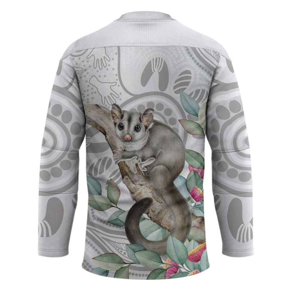 Australia Opossum Hockey Jersey Aboriginal Art Gumtree Blossoms Grunge - Aussie Hoodie