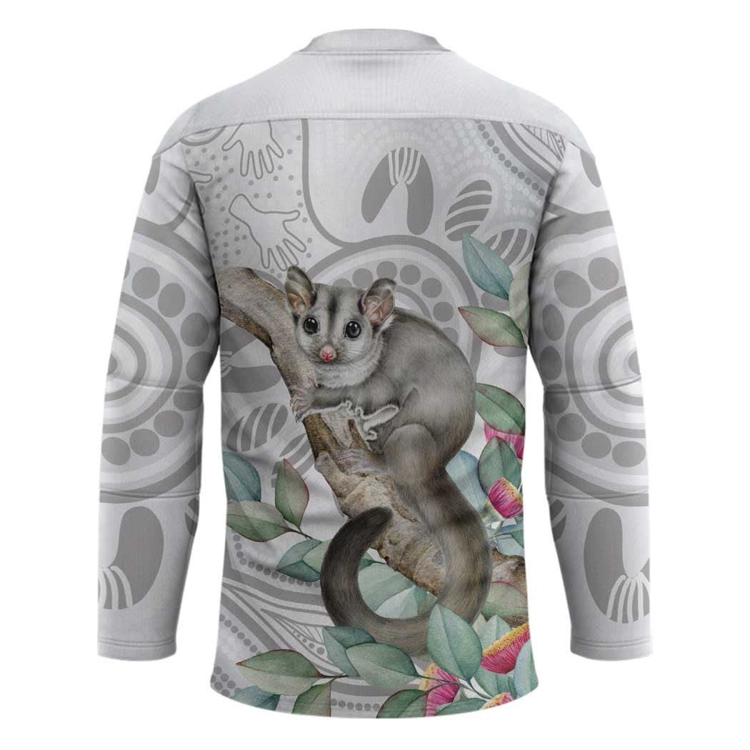 Australia Opossum Hockey Jersey Aboriginal Art Gumtree Blossoms Grunge - Aussie Hoodie